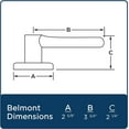 thumbnail image 4 of Belmont Poignée de Porte en Nickel Satiné, Levier d'Intimité Réversible, Poignées de Porte Intérieures pour Portes de Chambre et de Salle de Bain, Serrure de Porte Sans Clé pour Salle de Bain/chambre, Décor Traditionnel pour la Maison, 4 of 8