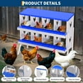 thumbnail image 4 of Lumiparty Chicken Nesting Box, 8 Compartment Chicken Laying Boxes with Bracket Legs, Metal Nesting Boxes for Chicken Coop, Roll Away Nest Box, Easy Egg Collection, Blue, 4 of 7