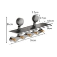 thumbnail image 2 of Wall Mount Storage Rack Non-Perforated Carbon Steel Organizer,Adhesive Key Holder,Space-Saving Home Office Solution,Grey White, 2 of 7