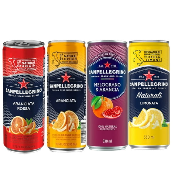 Sanpellegrino Italian Sparkling Drink Variety Pack, 4 Flavors, 4 Cans, 11.15 Fl Oz