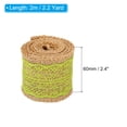 thumbnail image 2 of Uxcell 2.4" Wide 2.2 Yards Burlap Ribbon Lace Roll Wrapping Fabric Crafts Roll Grass Green 2 Pack, 2 of 6