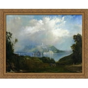 View of Fairmont Waterworks, Philadelphia 36x28 Large Gold Ornate Wood Framed Canvas Art by Thomas Moran