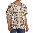 thumbnail image 2 of Pofeuu Retro Dreamcatcher Print Mens Casual Short Sleeve Shirts Beach Summer Spread Collar Pocket Tops Men's Casual Short-sleeved Shirt-XX-Large, 2 of 5