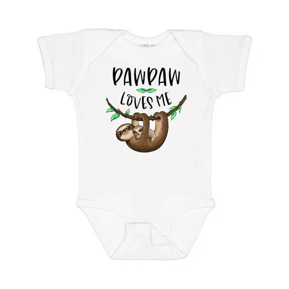 Inktastic Pawpaw Loves Me Cute Sloth and Baby Boys or Girls Baby Bodysuit