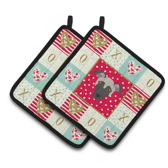 Carolines Treasures CK5182PTHD Argentine Pila Dog Love Pair of Pot Holders, 7.5HX7.5W, multicolor
