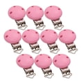 thumbnail image 2 of Clips Maniquíes Del Sostenedor Del Chupete De 10pcs Clips De Para Los Bebés Rosado CUTICAT Clips de chupete de madera, 2 of 7
