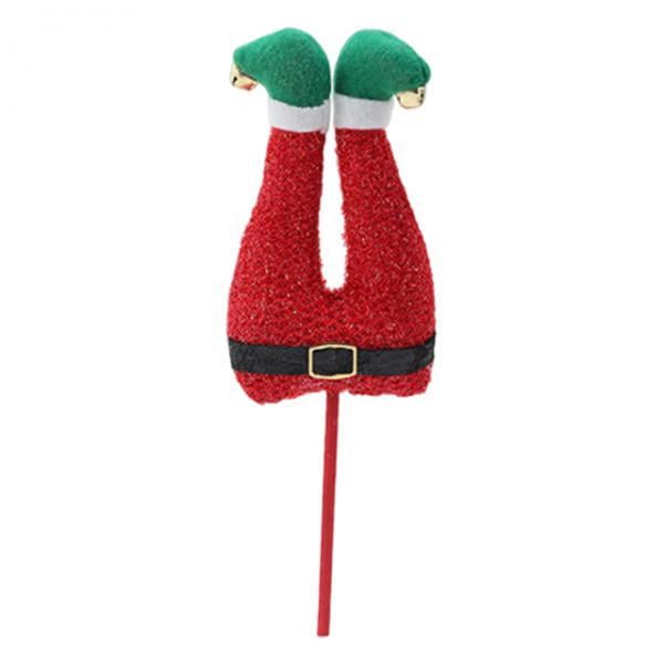 Pierna de elfo para decoración de árbol de Navidad, pies de elfo, peluche de invierno, adorno para árbol de Navidad Rojo Negro Verde