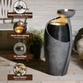 thumbnail image 5 of Outdoor Water Fountain Feature Indoor Garden Large Jar Floor Standing Fountains Waterfall with LED Light & Pump for Home Decor Office Yard Patio Deck Porch, 32 inches,Gray, 5 of 14