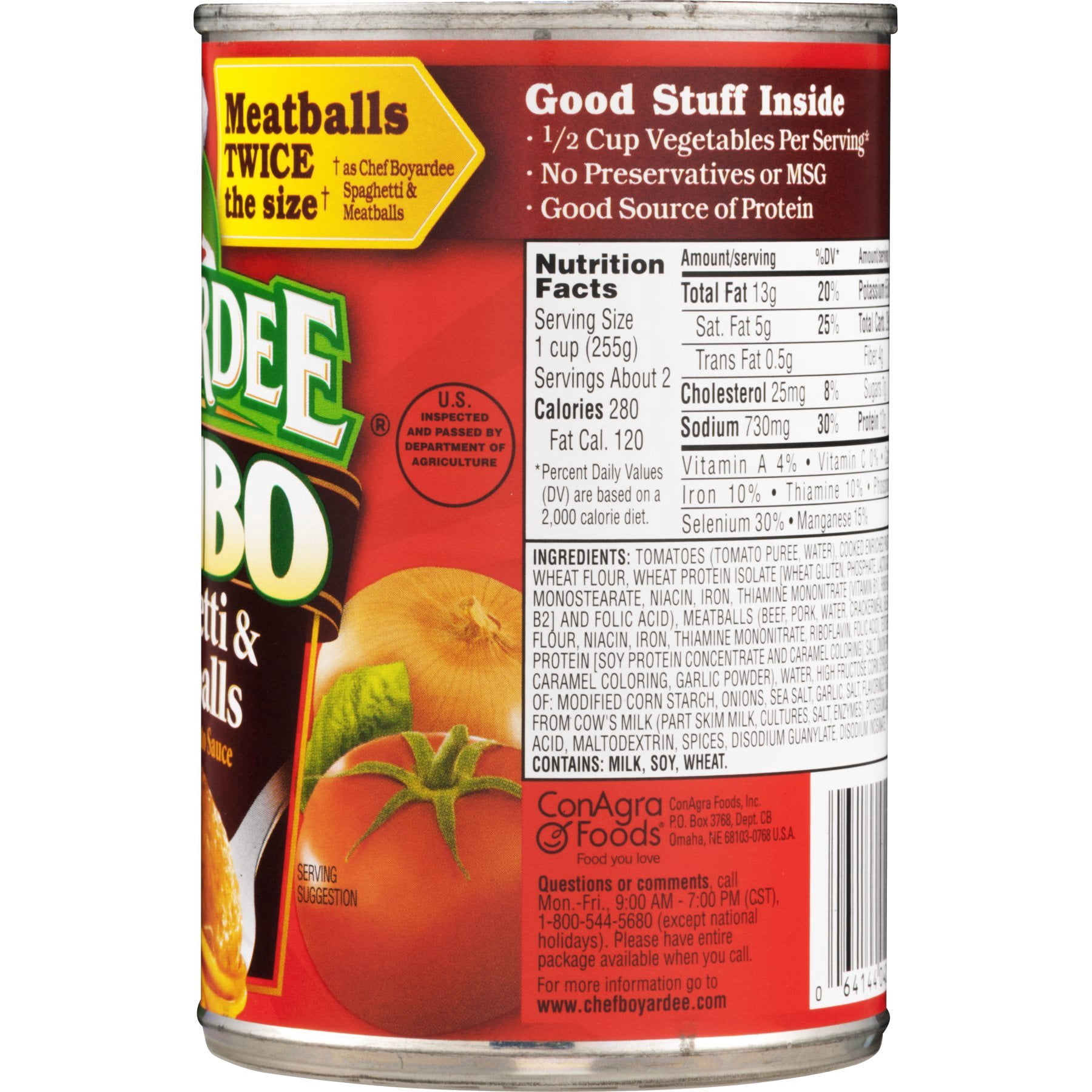 b'Chef Boyardee, Jumbo Spaghetti and Meatballs, KKS1&nbsp;14.5-Ounce Can (Pack of 6)'