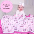 thumbnail image 3 of LollyBanks Ruffle Baby Girl Blanket, Organic Cotton Muslin Crib Quilt, 40 x 36 in, Pink Golf Print, 3 of 8