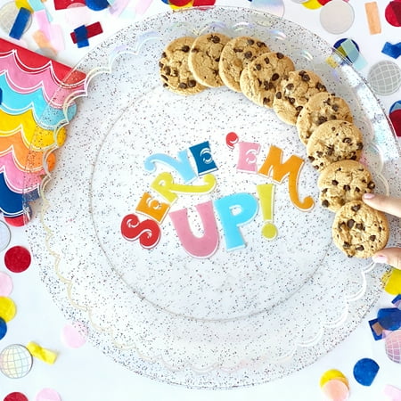 Packed Party 'Serve 'Em Up' 14 Serving Platter, Glitter - Infused, Foil Accents - set of 11