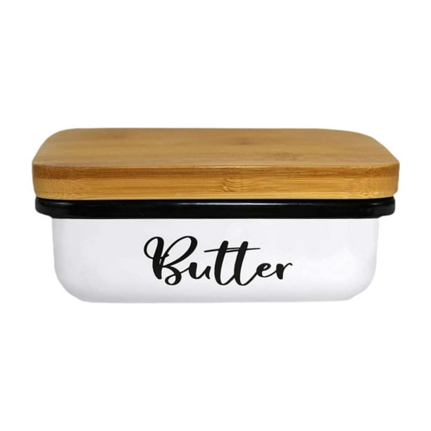 Mantequera con cuchillo Recipiente para Soporte con brida Caja para de fácil limpieza Mantequera para refrigerador Mantequera