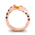 thumbnail image 4 of 1.20 T.C.W Natural Diamond Citrine & Garnet Gemstone Luxurious Bridal Ring for her Solid 14K Rose Gold Size 5.5 by Diamond-Capitals, 4 of 8