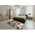 thumbnail image 5 of Ahgly Company Machine Washable Indoor Square Abstract Brown Area Rugs, 5' Square, 5 of 7