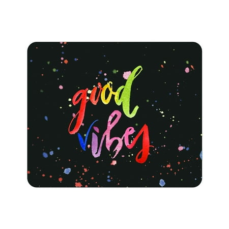UPC: 0731969606537 | OTM Prints Black Mouse Pad  Good Vibes Splatter