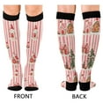 thumbnail image 4 of FORMRS Womens Knee High Socks Casual Long Thick Travel Daily Wear, 1 Pair, White Gingerbread Houses, 4 of 6