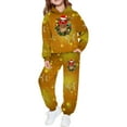 thumbnail image 4 of CAIVO Child Boys Christmas Print Sweatsuit Long Sleeve Tops Pants Hoodie Jogger Pants Outfit Sets 2 Piece Warm Outfit Sets Holiday Cozy Soft Casual Daily Festive Family Gathering 13-14 Years, 4 of 7