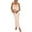 Beige, variant on Women's Bodycon Long Dresses Summer Strapless Tube Twist Knot Front Ribbed Knit Maxi Cocktail Dress with Slit