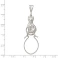thumbnail image 5 of 925 Sterling Silver Polished Sitting Cat Shaped Charm Holder Pendant, 5 of 5