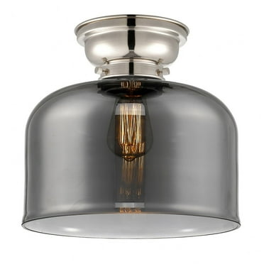 623-1F-PN-G73-L-Innovations Lighting-Bell - 1 Light Flush Mount In Industrial Style-9.4 Inches Tall and 12 Inches Wide-Polished Nickel Finish-Plated