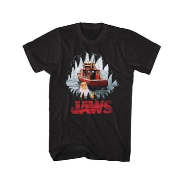 Jaws Mouth Black Adult T-Shirt