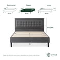 thumbnail image 1 of Base de Cama con Cabecera Queen Size Zinus Dachelle Tapizada Con Botones Gris Oscuro. Fácil Armado, para Todas las Edades., 1 of 6