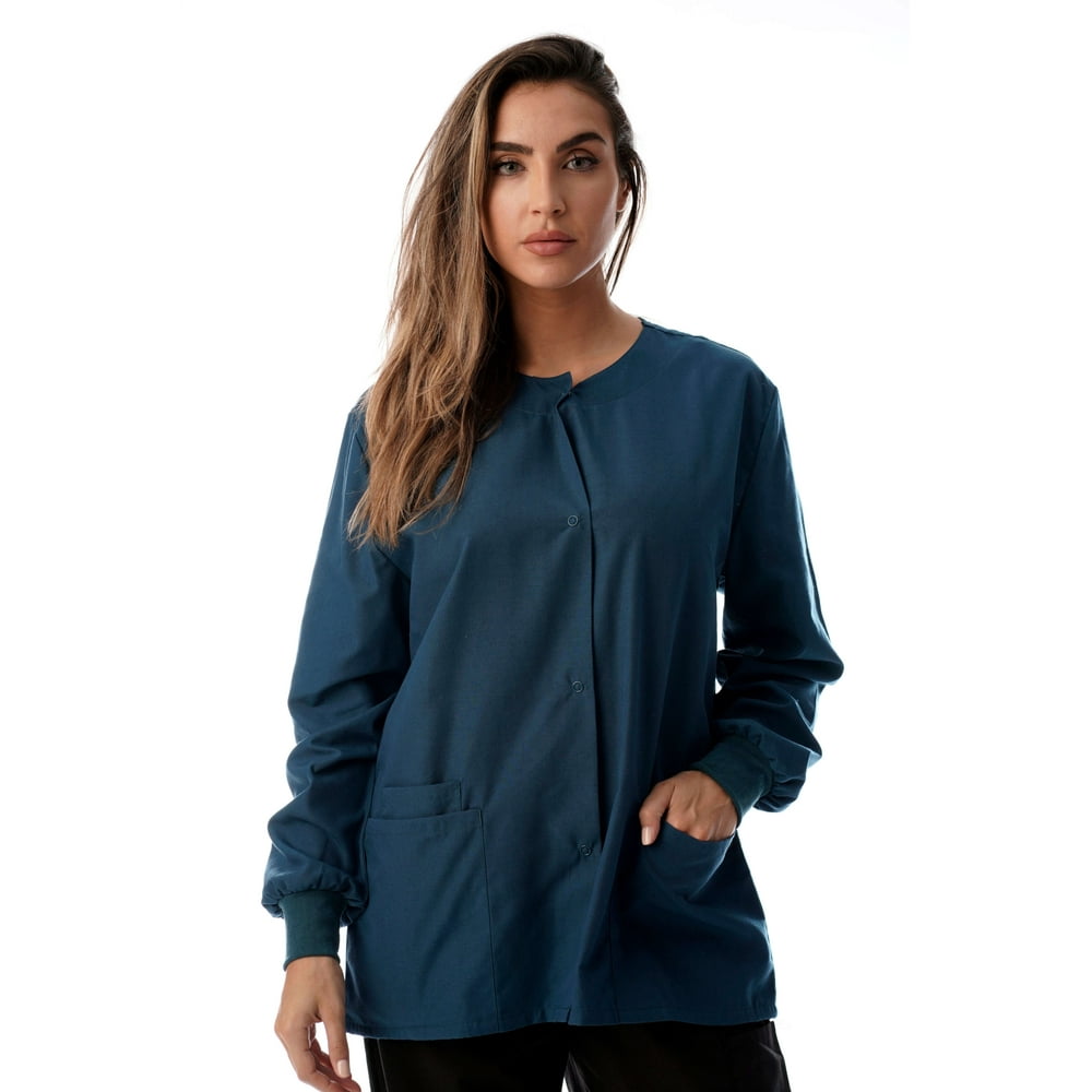 Just Love Just Love Womens Solid Medical Scrub Jacket (Caribbean Blue