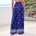 thumbnail image 5 of Women Plus Size Pants Wide Leg Palazzo 2026 Summer Boho Trousers Spring Flowy Beach Vacation Wear, #02 Royal Blue, XL, 5 of 6