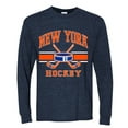 thumbnail image 2 of Wild Bobby City of New York Hockey Fantasy Fan Sports Men's Long Sleeve Shirt, Vintage Heather Navy, XX-Large, 2 of 5