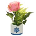 thumbnail image 1 of Flor falsa simulación rosa pequeño bonsái planta artificial en maceta decoración flor de seda planta verde, 1 of 5