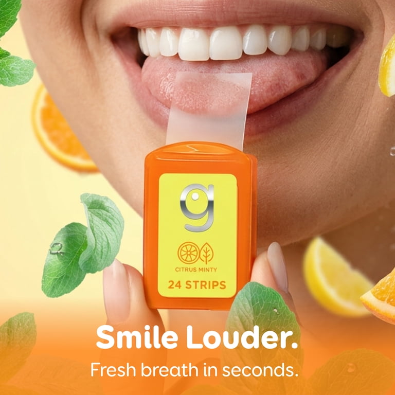 Grin Strips Breath Strips, Citrus Minty, Instant Fresh Breath, Dissolves  Instantly on Your Tongue, Sugar-free and Calorie-free, No Artificial  Colors, ...