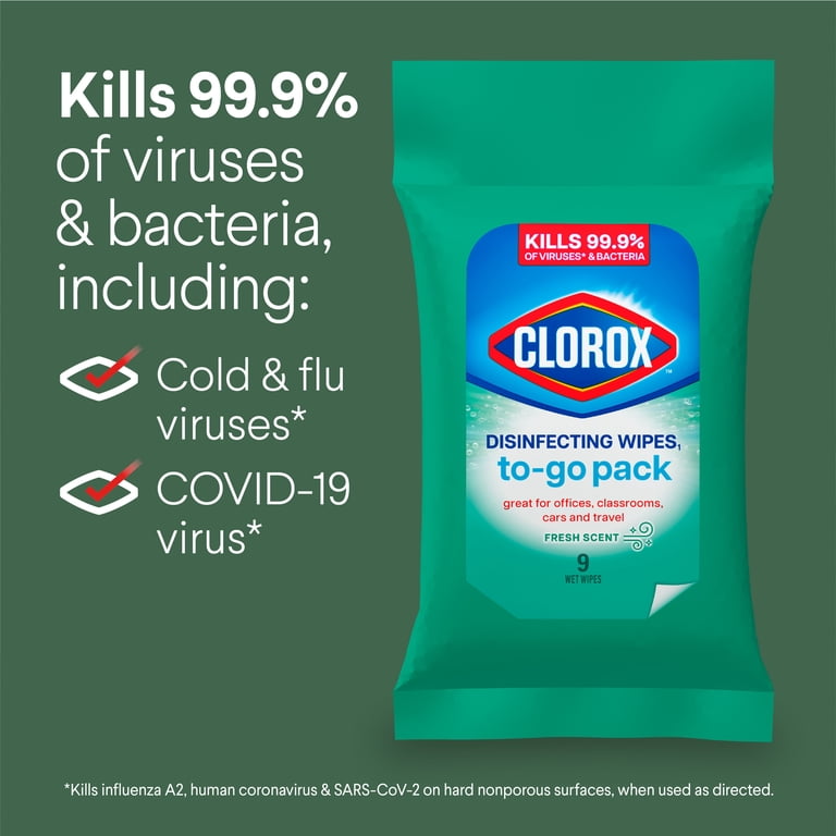 clorox wipes cigarette smell Clorox Fresh Scent Disinfecting Cleaning Wipes Pouch (9-Count) 01665