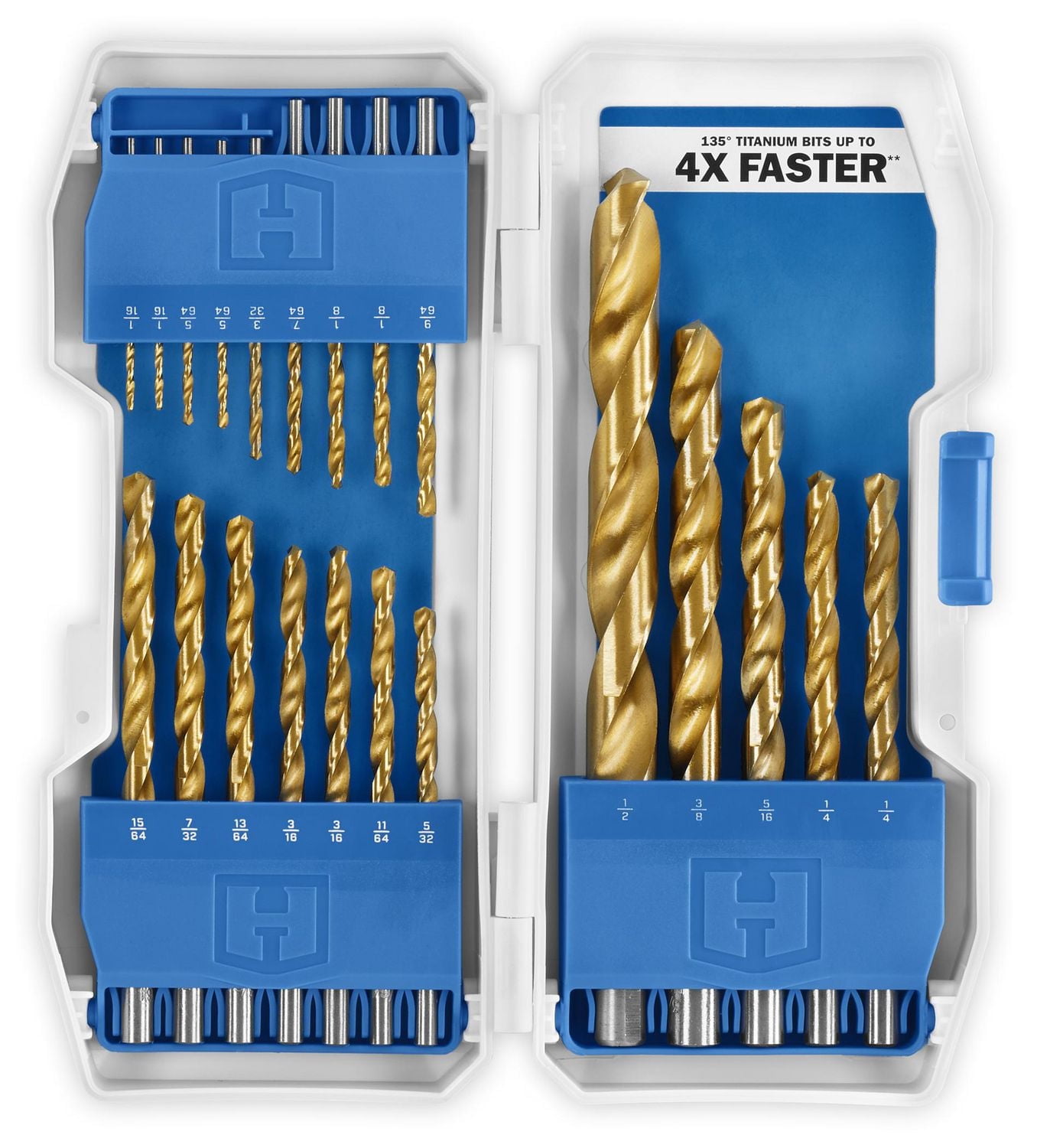 HART 21-Piece Titanium Drill Bit Set with Protective Storage Case