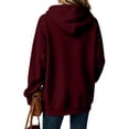 thumbnail image 5 of Nestiefly Womens Hoodie Sweatshirt Oversized Lightweight Loose Long Sleeve Pullover Hooded Sweatshirt With Pockets Wine L, 5 of 6