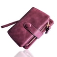 thumbnail image 2 of CHUANK Women‘s Small Bifold Leather wallet Rfid blocking Ladies Wristlet with Card holder id window Coin Brown, 2 of 6