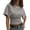 Gray T-Shirts, variant on Qgtaibl Womens Cinched Waist T-Shirts Summer Short Sleeve Crewneck Crop Tops Solid Color Going Out Tees Gray S