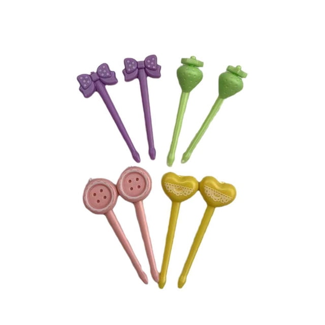 Wartleves Palillos de fruta para comida para niños, palillos de comida de animales, lindos palillos de frutas de dibujos animados, tenedores de postre de animales reutilizables para el almuerzo, palil