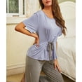 thumbnail image 5 of Richie House Women Pajamas Set Pullover Ribbon Short Top Sleepwear Pjs Set Pajama RHW4020, 5 of 7