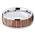 thumbnail image 3 of Ashen Wood Titanium Ring 8mm Titanium Band Wood Titanium Ring Engagement Ring Men Women Comfort Fit, 3 of 3