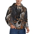thumbnail image 2 of Kdxio Leopard On Tree Branch Print Mens Casual Hooded Collar Drawstring Hoodies Pullover Sweatshirts Casual Long Sleeve Shirts-4X-Large, 2 of 7