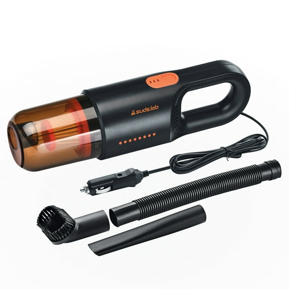 Suds lab V2 Handheld Car Vacuum Cleaner Kit - Portable 12V DC Mini Vacuum for Vehicle Detailing
