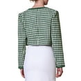 thumbnail image 3 of INSPIRE CHIC Womens Houndstooth Blazer Collarless Open Front Crop Plaid Tweed Jacket 2XL 2, 3 of 5