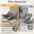 thumbnail image 5 of Poteban Outdoor Rocking Chair, Indoor Papasan Chair, Oversized Egg Rocking Chair with Thick Cushion, Rattan Wicker Rocker Lounge Chair for Bedroom, Living Room, Patio, Garden, Porch (Dark Grey), 5 of 10