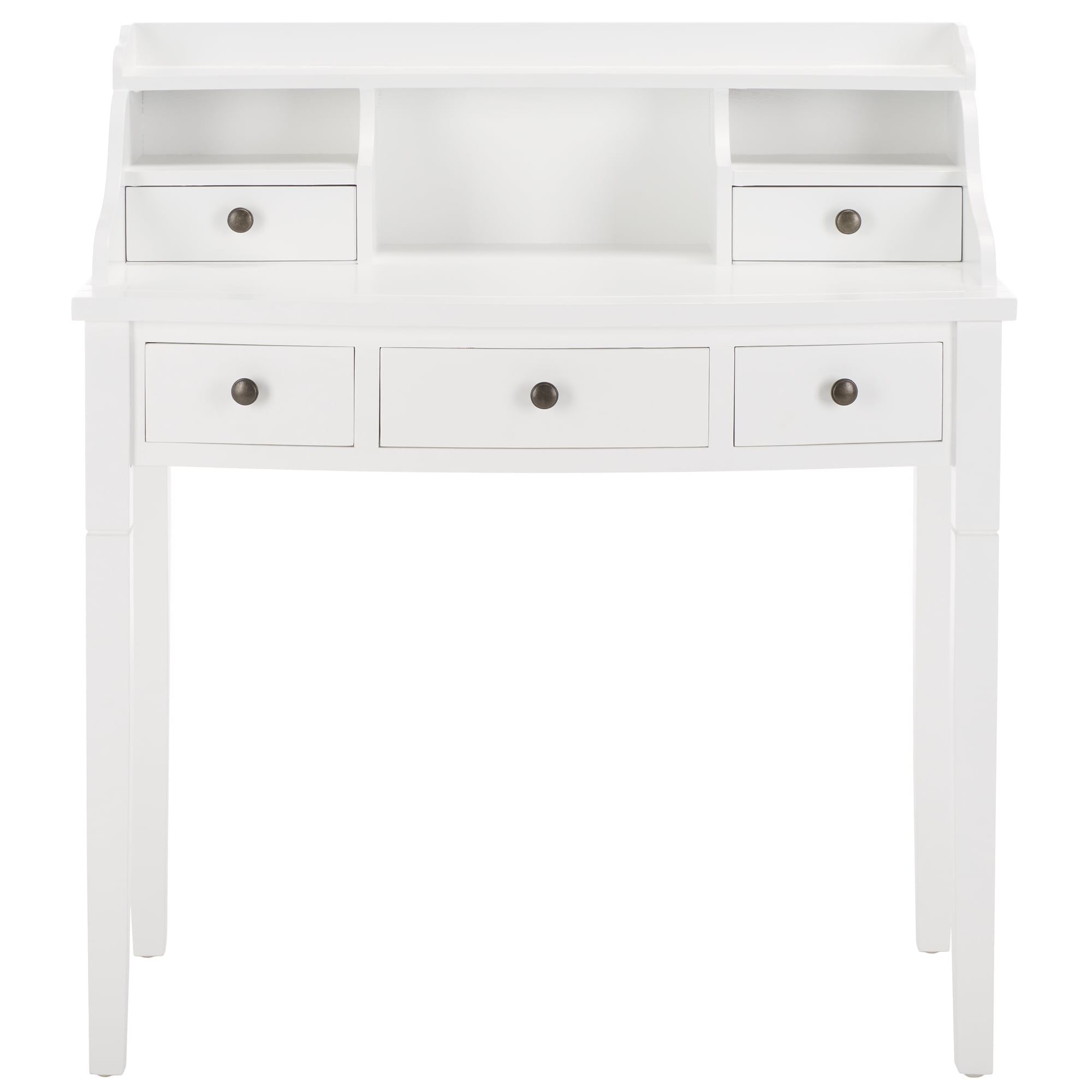 SAFAVIEH Landon Solid Contemporary White 5 Drawer Writing Desk (36.2 in. W x 19.1 in. D x 40.5 in. H)