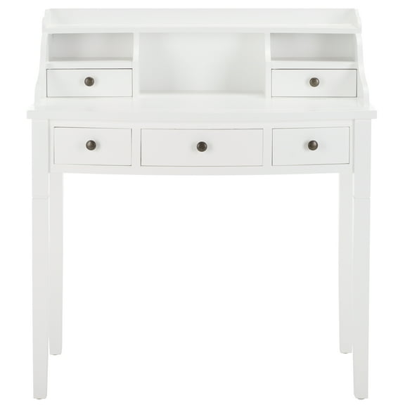 SAFAVIEH Landon Solid Contemporary White 5 Drawer Writing Desk (36.2 in. W x 19.1 in. D x 40.5 in. H)