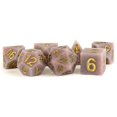 thumbnail image 1 of Metallic Dice Games LIC781 Sharp Edge Silicone Rubber Volcanic Soot Dice Game - Set of 7, 1 of 8