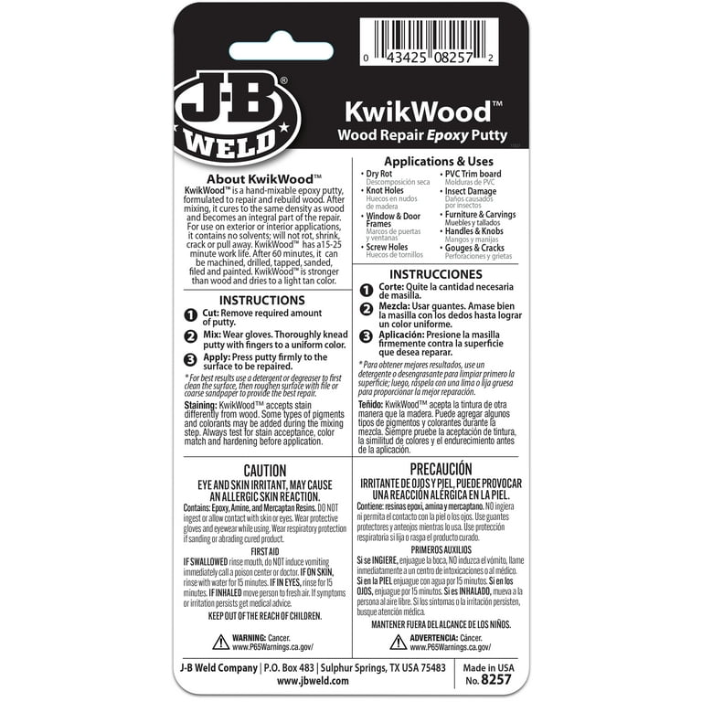 J-B Weld KwikWood Repair Epoxy Putty - Light Tan, 1 oz - Fred Meyer