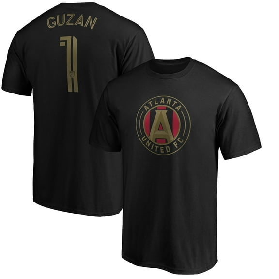 Men's Brad Guzan Black Atlanta United FC Authentic Stack Player Name & Number T-Shirt