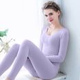 thumbnail image 6 of QSAWXQZ Women's 2PC Thermal Long Underwear Top and Leggings Set Scoop Neck Long Sleeve Ribbed Stretch Winter Base Layer for Cold Weather Free Size, 6 of 6