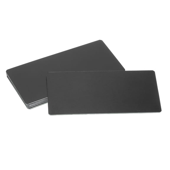 Uxcell 6 Pcs Blank Name Plates, 3.9 x 2" Engraved Metal Name Plate Laser Strong Adhesive Nameplate Anodized Aluminum Custom Blank Plates for Signs DIY Crafts, Black